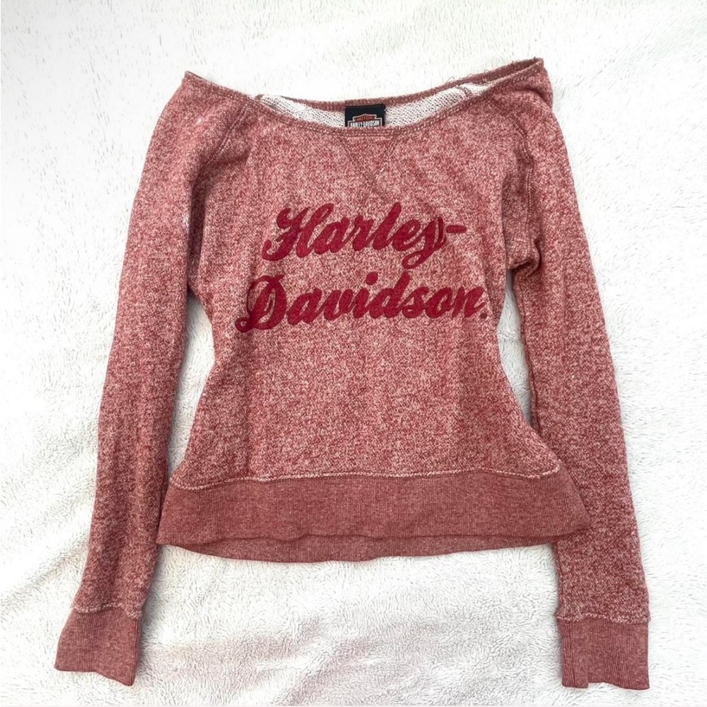 Harley-Davidson Maroon Off-Shoulder Top